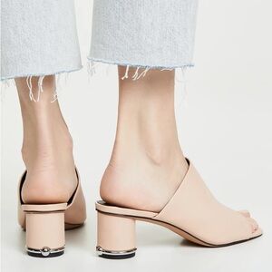 Rebecca Minkoff Aceline leather cylinder-heel mules 7.5